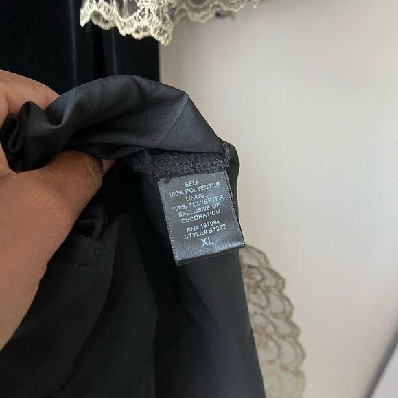 NEW Tuckernuck Pomander Place Black Velvet Lillith Gold Embroidered Dress XXL - Picture 5 of 8